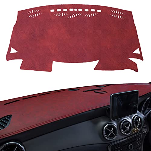 レザー 素材 最新 ダッシュボードマット トヨタ アルファード30系 ダッシュボードカバー 日焼け防止 ダッシュボードライト 保護マット 内装パーツ インテリア アクセサリー 車種専用設計 (Red)