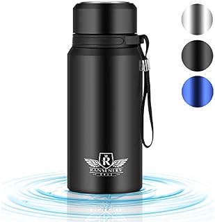 RANSENERS Vacuum Insulated Bottle, ‘widerBottle’, Stainless Steel Water Bottle, 24 oz, 100% Leakproof
