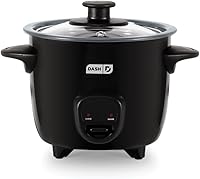Dash Mini Ceramic Rice Cooker Black: Compact Single-Serve with Nonstick Pot, Keep Warm & Easy-Clean Design