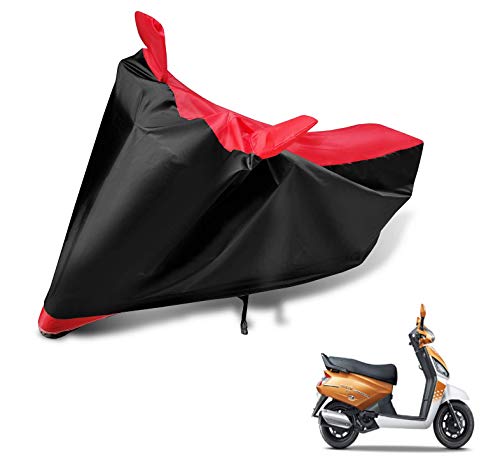 Image of Auto Hub Scooty Cover Compatible with Gusto with Mirror Pocket, Dustproof, Heat Resistant, Triple Stitched, Gusto Scooty Cover- Black, Red