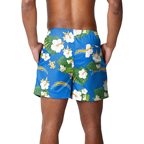 Image of FOCO NFL Mens NFL Team Logo Floral Hawaiian Swim Suit Trunks