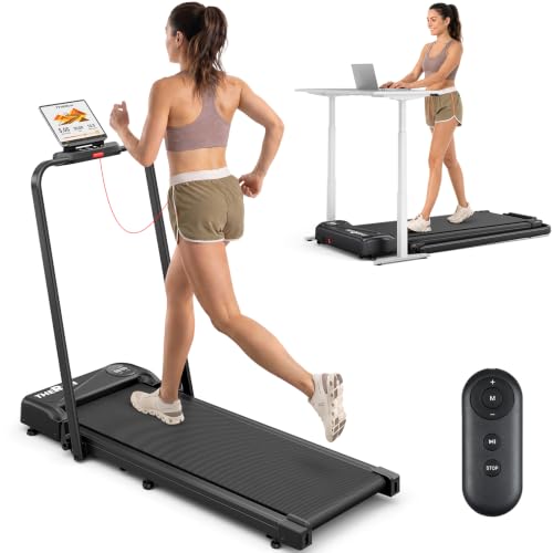 Image of THERUN Walking Pad with Handle Bar, Foldable Under Desk Walking Pad