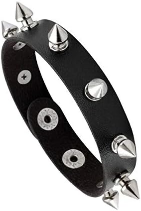Manfnee Punk Gothic Bracelet Spike Rivet Cuff Bangle Metal Studded Wristband Choker Adjustable