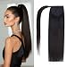 18" Straight Wrap Around Ponytail Human Hair Extensions for Women 70gram Natural Black 1B#