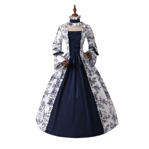 Vestido medieval para mujer con mangas anchas y lazo vintage de fiesta