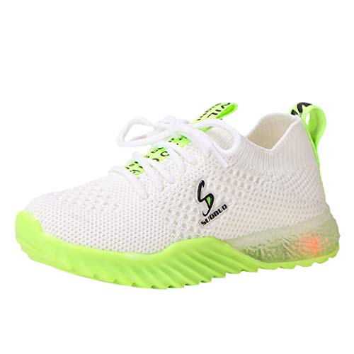 1-6 Años,SO-buts Niños Niño Bebés Niñas Niña Color Caramelo Letra Led Luz Deportivas Luminosas Zapatillas Planas Zapatillas Planas Ocasionales (Blanco,23 EU) Cover