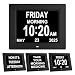 Digital Calendar Day Clocks Extra Large Non-Abbreviated Day&Month.Perfect for Seniors + Impaired Vision Dementia (Black,8-inch)