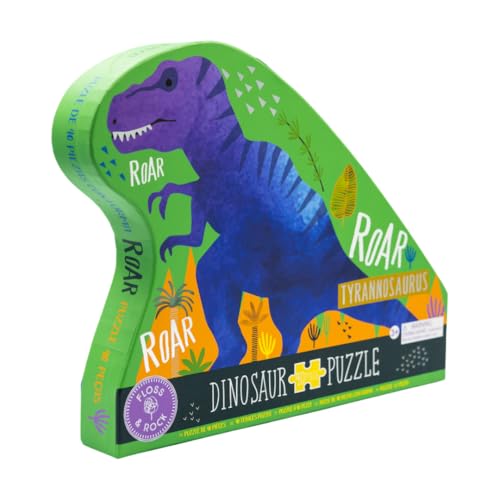 Floss & Rock Dinosaur Shaped Jigsaw Puzzle with Shaped Box, 40 Piece