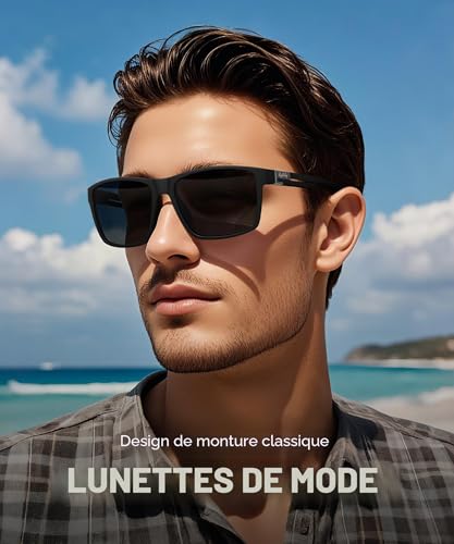 Lunettes de soleil polarisées en TR90, finitions légères et durables