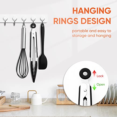 Silicone Tongs For Cooking Set Of 3,Maywe Tanso 11"Kitchen Tongs With Silicone Tips- 600°F Heat Resistant,10"Whisk For Non-Stick Cookware Plus 8.5"Spatula,Silicone Cooking Set|Dishwasher Safe #TOP1