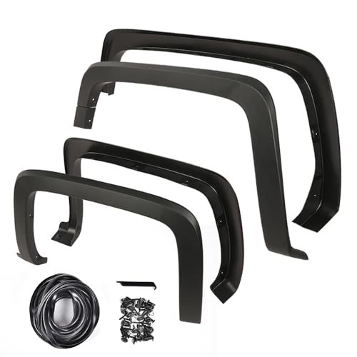 G-PLUS Fender Flares Compatible with Chevy Silverado 1500 2014-2018/Fit Chevy Silverado 2500 3500HD 2015-2019 (6.5 and 8 Long bed Factory Style Textured) Not Fit GMC Sierra/Dually model