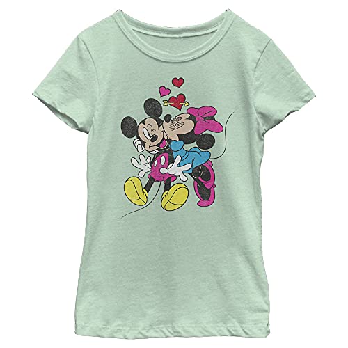 Image of Disney Girls Characters Mickey Minnie Love Girl's Solid Crew Tee
