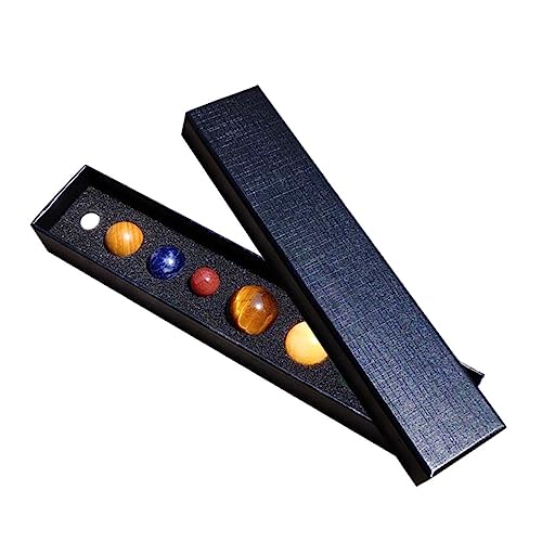 SUPVOX Muestra De Planeta De Piedra Redonda del Sistema Solar para Niños, 8 Piezas Pequeñas De Ocho Planetas, Decoración del Hogar y Oficina, Colección Educativa y Ornamento Caja De