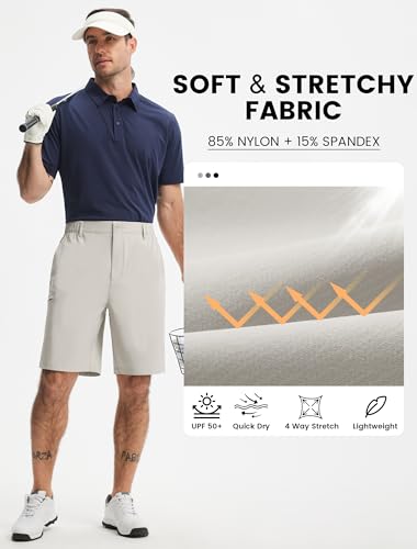 Libin Men's Golf Shorts 9" Work Dress Shorts Zipper Pocket Travel Lightweight Quick Dry Classic Fit Casual Soft - Image 5