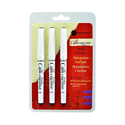 Manuscript Pen Calli Creative Markers Left, Hand Assorted, Black, 3-Pack