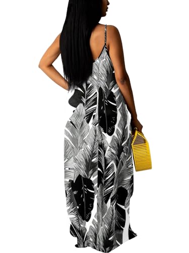 Image of Summer Dresses for Women Spaghetti Strap Beach Floor Length Maxi Sundresses | Floral Print,Casual,with Pockets