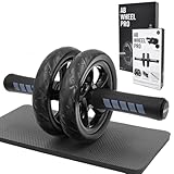 FEELCAT Convertible Ab Wheel Roller,Abs & Core Workout, Exercise Wheel with Knee Pad, Double Wheel Set with Dual Fitness Strength Training Modes at Gym or Home (adjustable wheel)