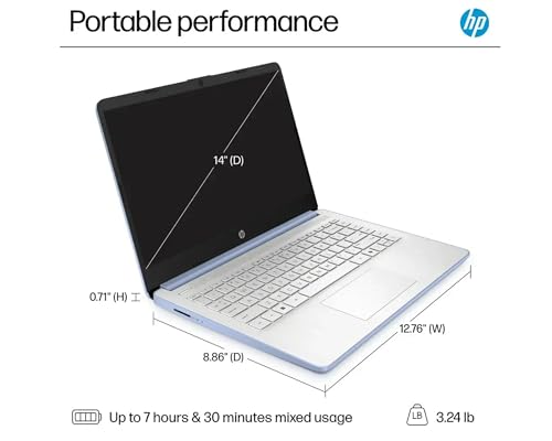 Image of HP AI-Powered 14 inch HD Laptop with Microsoft Office and 1TB Cloud Storage Included for 1-Year| 8GB RAM|128GB SSD| Intel 4-Core CPU| Webcam| Ultra Light|Windows 11| RK Bundle| Blue