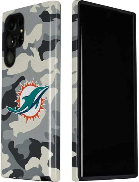 Skinit Pro Phone Case Compatible with Galaxy S22 Ultra - Officially Licensed NFL Miami Dolphins Camo Design