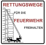 Feuerwehrzufahrt Schild 50x50cm stabile Aluminiumplatte Rettungsweg freihalten