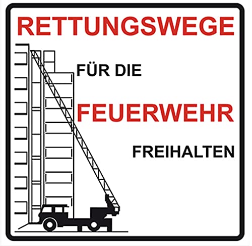 Feuerwehrzufahrt Schild 50x50cm stabile Aluminiumplatte Rettungsweg freihalten
