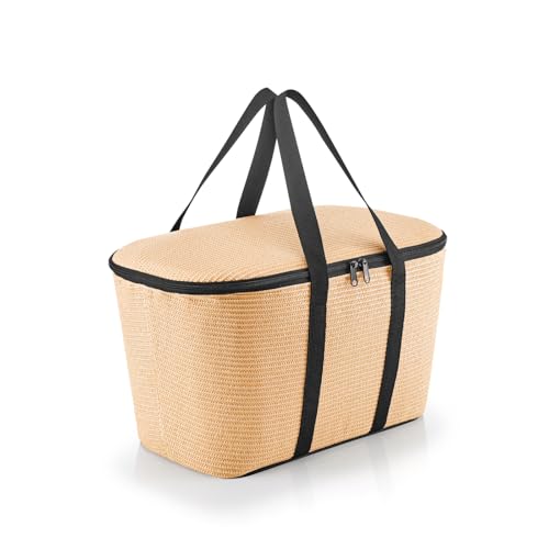 reisenthel coolerbag Raffia Black - Kühltasche aus hochwertigem Polyestergewebe – Ideal für das Picknick, den Einkauf und unterwegs – Ansicht 2