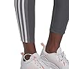 adidas-Womens-High-Rise-3-Stripes-78-Tights adidas womens High Rise 3-stripes 7/8 Tights Dark Grey Heather/White X-Large