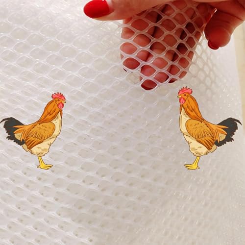 JvFbjLF Clôture de Jardin en Plastique Blanc for Animaux, Grillage for Poules, clôture avec câble, clôture for volaille, Artisanat/Fleurs(50x500cm)