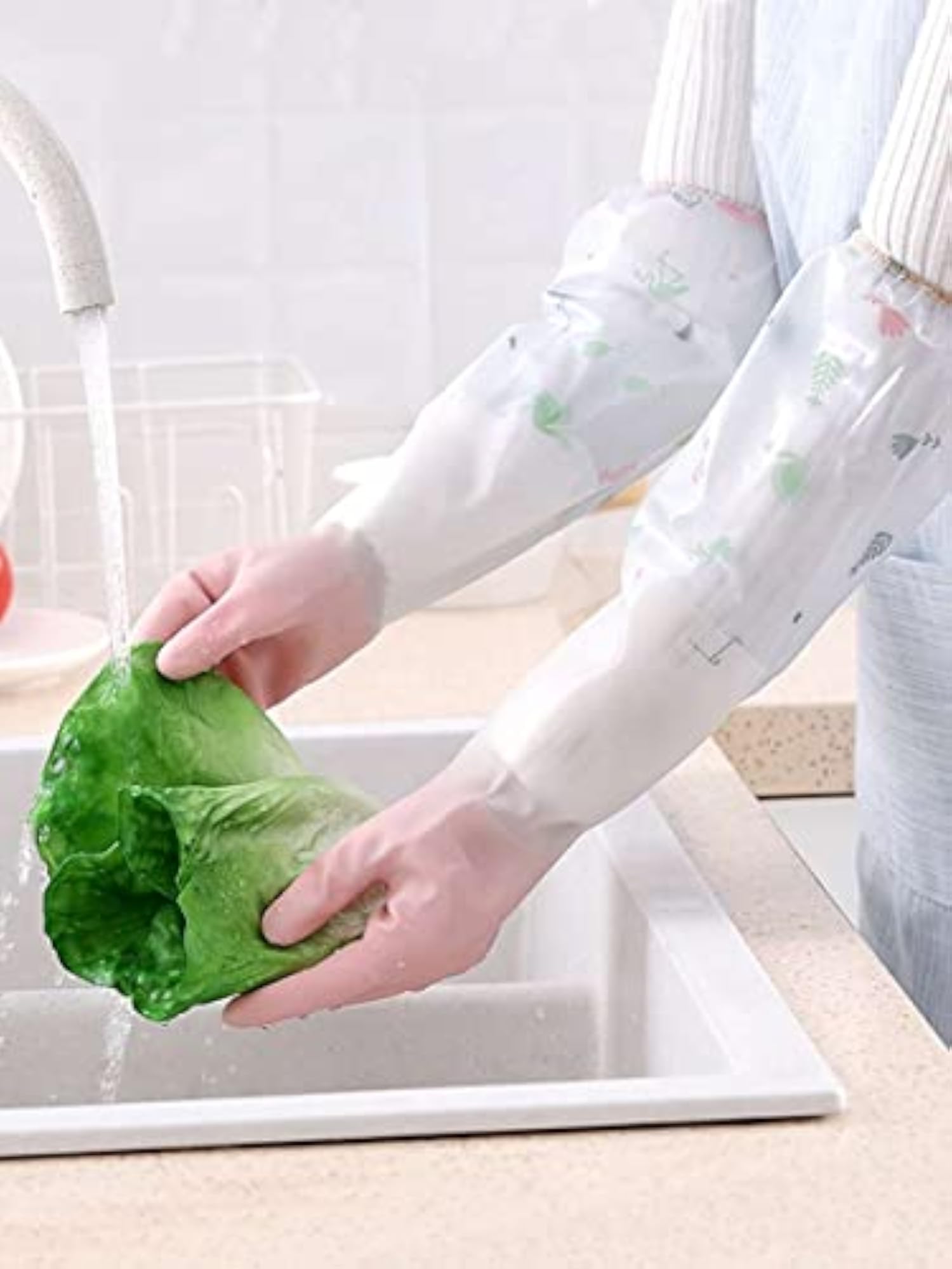 Waterproof Dishwashing Gloves, One-Size Multi-Colour