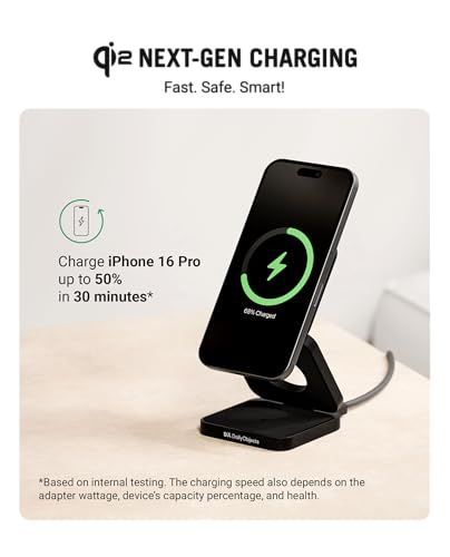 Image of DailyObjects Surge Foldaway 3-in-1 Qi2-Certified Magsafe-Compatible Wireless Charger | Compatible with iPhone 12 and Above & All Qi Enabled Phones, Earbuds, Smartwatches | Fast Charging