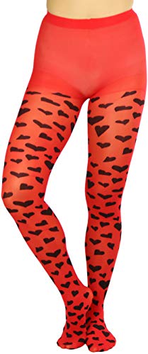 Image of ToBeInStyle Women's Valentine Day Themed Opaque Sheer Pantyhose w /Heart Love