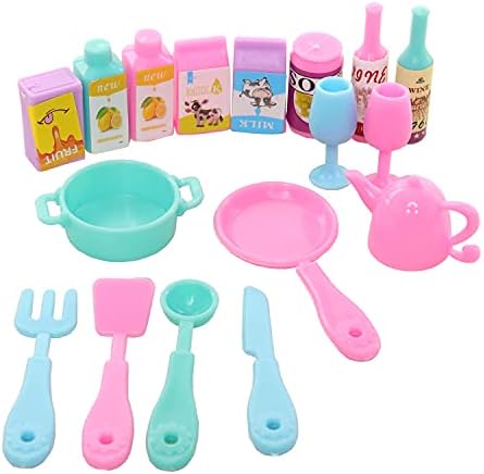 Miunana 43 Doll Food Accessories Set Tableware Kitchenware Kitchen Set For 11.5 Inch Dolls