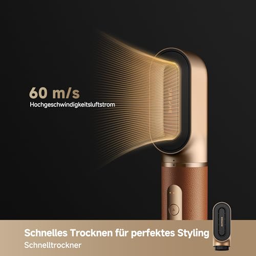 Dreame AirStyle Pro 7-in-1 Hair Styler, Quick-Drying, 2 Curling Rods, Volume for Hair, Smoothing Brush, Reduces Lint, Leather Box, Airflow Styling, Magnetic Design