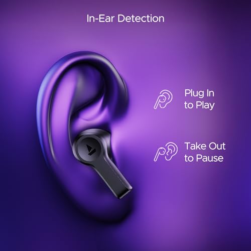 Image of Boat Nirvana Lucid w / 32 dB ANC, Multi-Point Connectivity, in-Ear Detection, 60HRS Playback, Hearables App, 4 Mics ENx, IPX5 Truly Wireless in Ear Earbuds, TWS Ear Buds(Gunmetal Black)