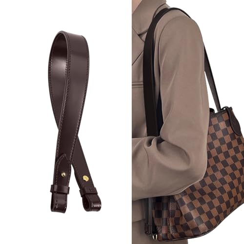 Genuine Vachetta Leather Shoulder Bag Strap Replacement for Graceful Handbag(COFFEE-Length:25.6in)