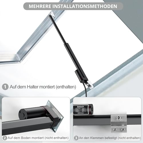 Justech Linear Actuator 300mm Linearantrieb 1000N IP65 Wasserdicht 14mm/s Motor Lineartechnik Aktuatoren Linearmotor Verstellantrieb Toröffner hubzylinder mit CE & RoHS 12V DC Electric Motor DIY