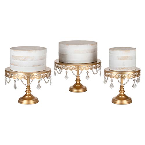 image for AMALFI DÉCOR Amalfi Decor Cake Stand Set of 3 Pack with LED Lights, D