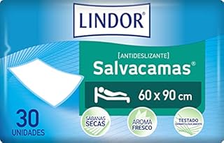 Lindor, Podkładki do łóżka 60x90, Salvacames dla dorosłych, Ochraniacz na łóżka, krzesła i fotele, jednorazowe, wysoka absorpcja i zapach jaśminu, 30 sztuk