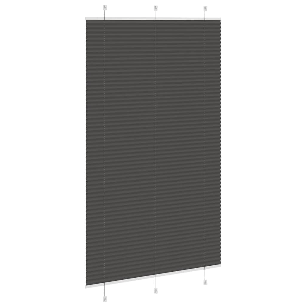 Store plissé Noir 120x200 cm Sichtschutz Fensterrollo Ohne Bohren Klemmfix Polyester blickdicht Verdunkelung für Wohnzimmer Schlafzimmer Küche 119,4cm Stoffbreite