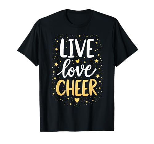 Live Love Cheer Shirt Cheerleading Mädchen Damen Cheerleader T-Shirt