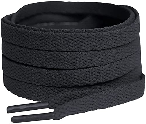 [HIGH FIVE] 靴紐 シューレース 平紐 100cm 120cm 140cm 160cm 無地 スニーカー ローカット ハイカット カラフル SHOELACES 2本セット 160cmブラック