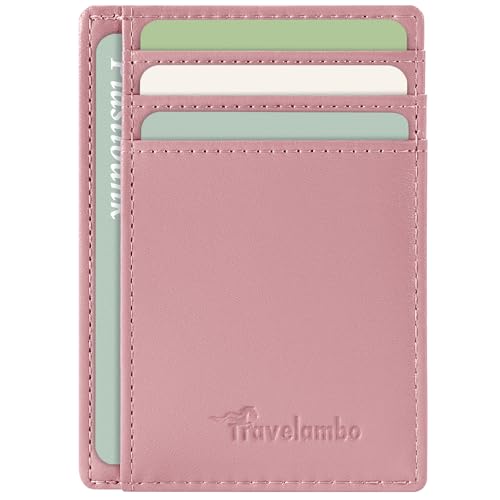 Image of Travelambo Slim Wallet Front Pocket Minimalist Leather RFID Blocking Medium Size