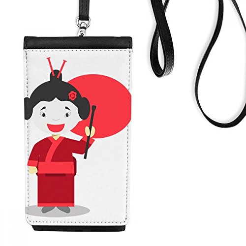 Cadeau idéal pour ados : bourse en cuir suspendu téléphone noir au style cartoon japonais