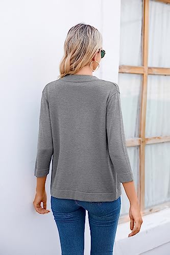 Bettysays Women'S 3/4 Sleeve Open Front Cropped Cardigan Sweater Elegant Shrugs For Women thumb #1