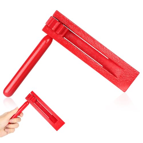 Red Traditional Mexican Matraca, Wooden Spinning Rattle Ratchet Noise Makers, Matraca Noise Makers for Football Games Sporting Events Party Supplies (Red-1 Pc)