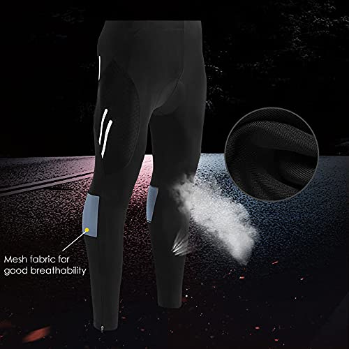 Tomshin Calças de ciclismo masculinas 4D acolchoadas calças compridas de compressão para bicicletas