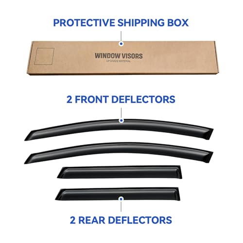 Image of Window Visors Rain Guards Shield for 2009-2014 Nissan Murano, Out-Channel Window Vent Wind Deflectors Visors Shades for 09-14 Murano