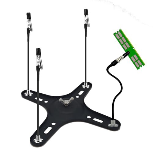 Magnetic Helping Hands Soldering Station with Base, 4 PCB Holders & Flexible Arms, Third Hand Tool for Electronics Soldering and Jewelry Repair (Black, 1)