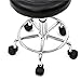 Goujxcy Multi-Purpose Salon Stool Chair, Adjustable Rolling Swivel Stool with Back Cushion and Wheels Perfect for Beauty Salon Spa Tattoo Massage Dental Clinic Office Art Studio, Black