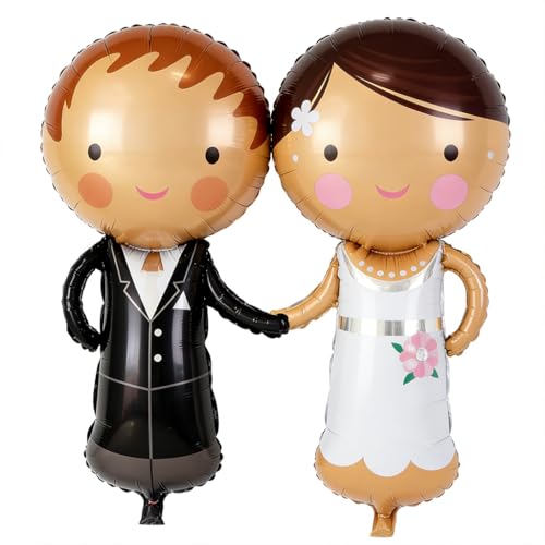 Lot de 2 ballons décoratifs pour mariage, couple de mariés, ballons en aluminium Mr et Mrs, décoration de mariage, cadeau pour la Saint-Valentin,...